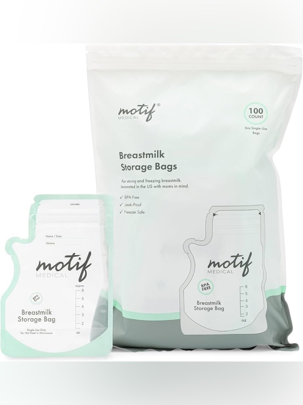 300 count Motif breastmilk storage bag